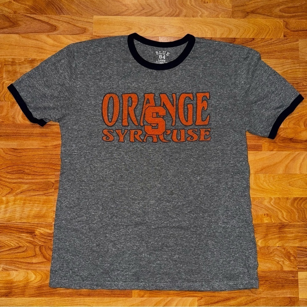 Syracuse Orange Gray & Orange T Shirt Blue 84 Brand Mens Size Large USA Made